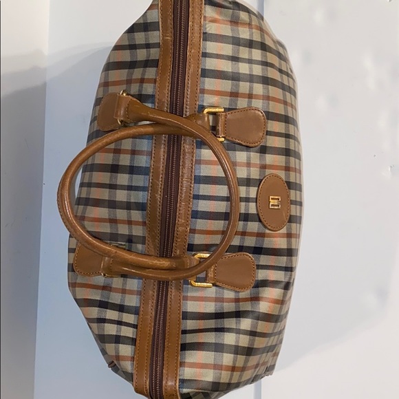 DAKS LONDON PLAID LARGE HANDBAG WITH SCARF - Picture 2 of 16